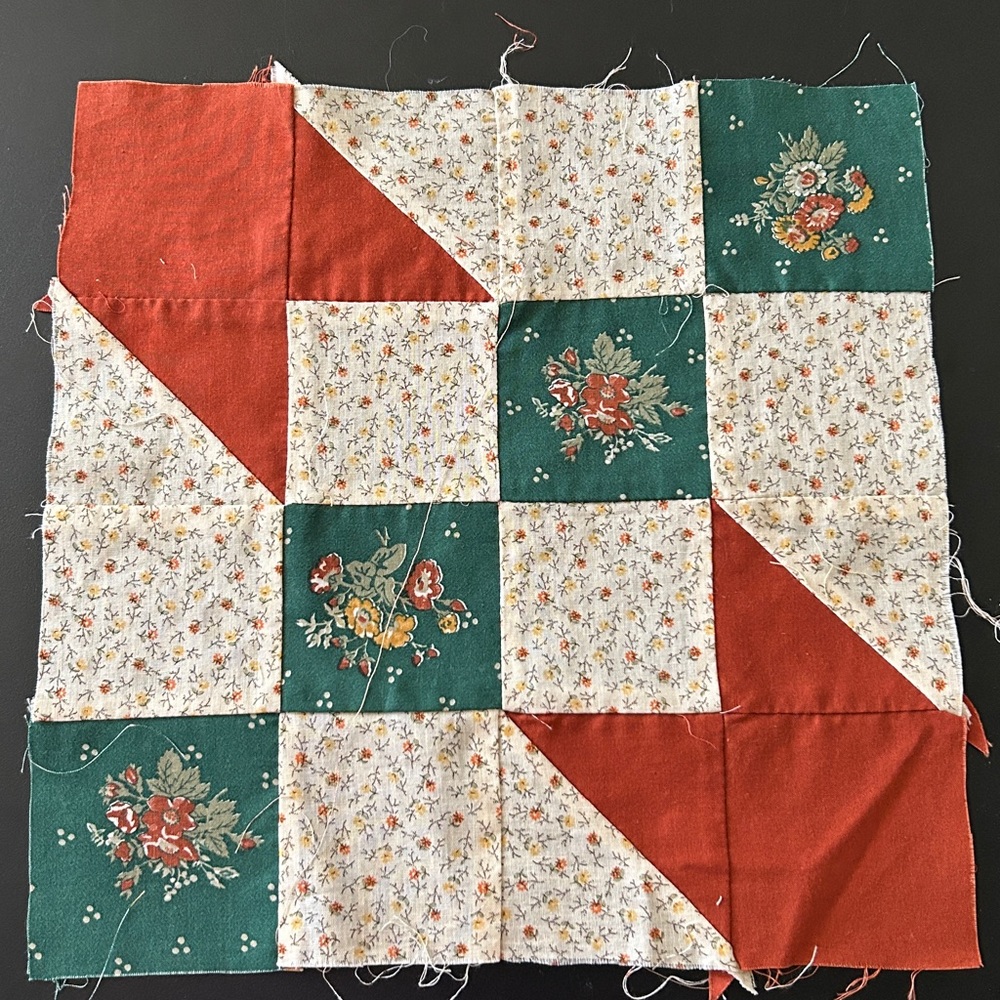Handmade unfinished Vintage Quilt Blocks Lot of 12 Size 13”x13” - Picture 9 of 14